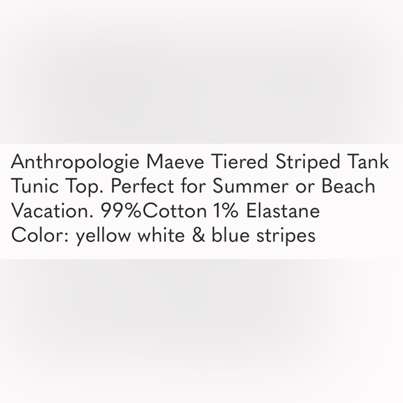 ANTHROPOLOGIE-MAEVE || Stripe Cotton Tunic Top. Sz. - Picture 13 of 15